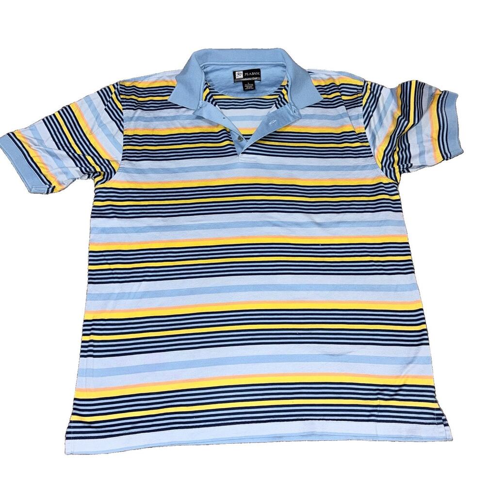 Jos A Bank Striped Polo Shirt Mens Size Large